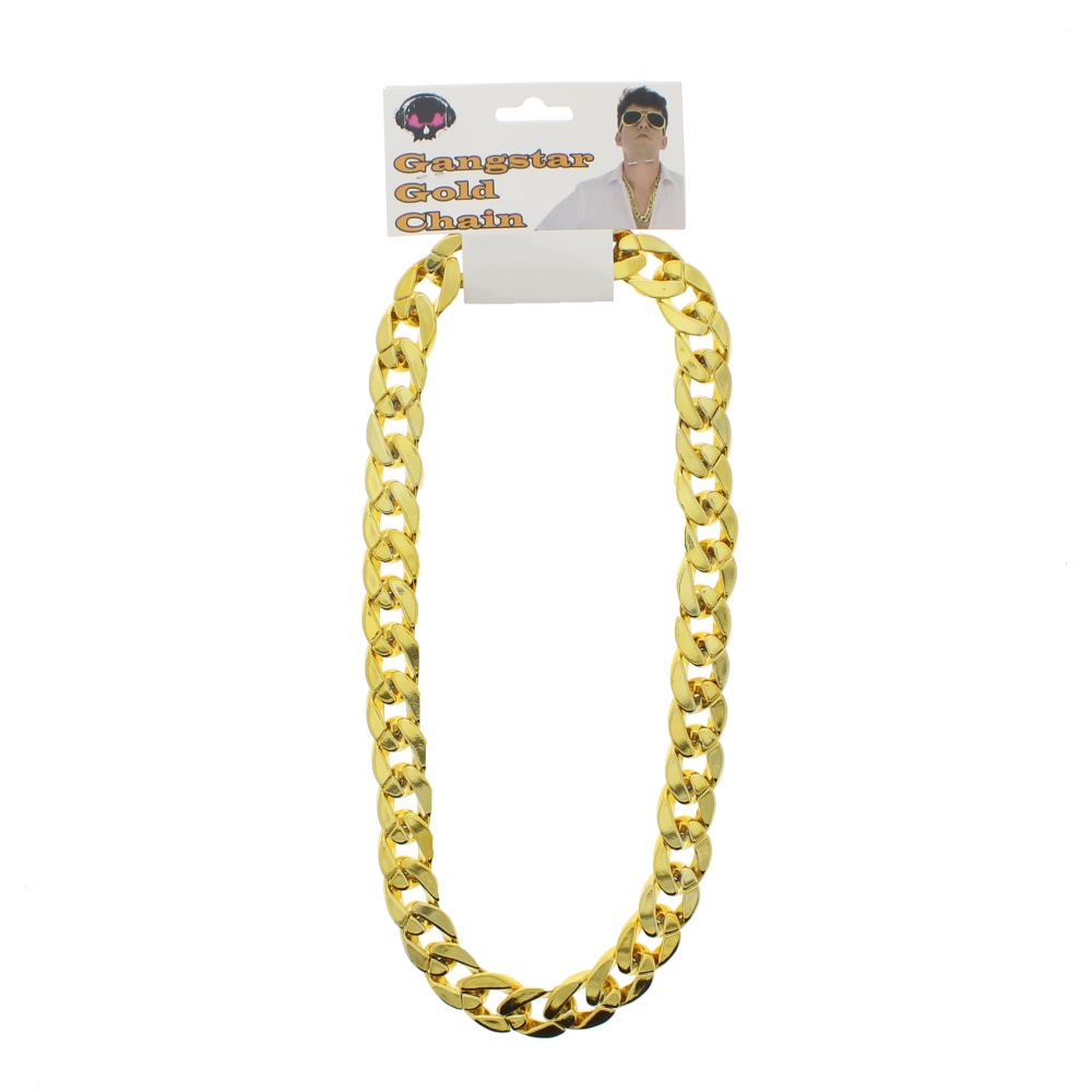 Zac's Alter Ego - Gangster Thick Gold Chain Costume Necklace - Gold coloured
